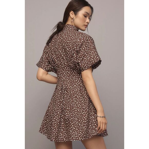 New Anthropologie The Tobie Tie-Neck Shirt Dress by Exquise sz M - Picture 2 of 10